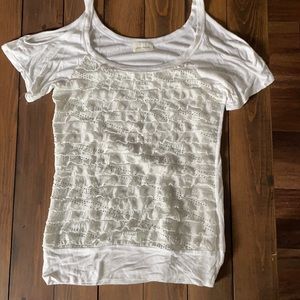 Off the shoulder white blouse